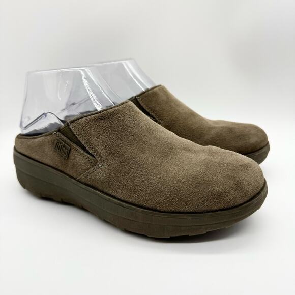 Fitflop LOAFF Suede Clog Slippers Casual Shoes In Bungee Cord Brown Sz 6 Lounge - Picture 2 of 11